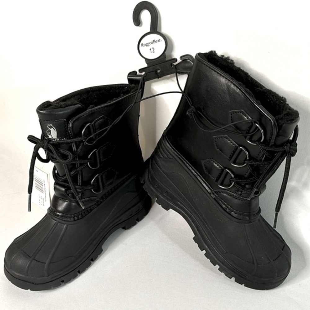 🆕 Rugged Bear Youth 12 Fleece-Lined Lace-Up Insulated Boots